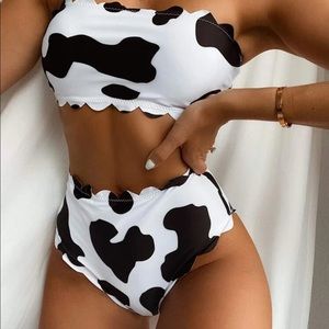 Cow print swimsuit